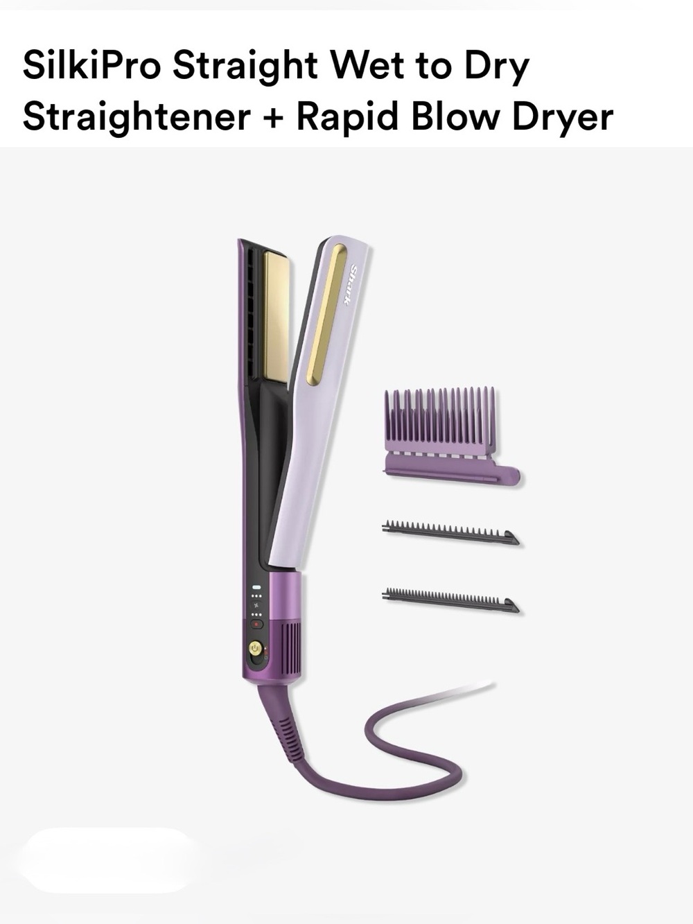 SilkiPro Wet-to-Dry Hair Straightener - Lavender